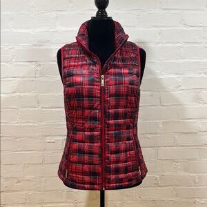 Tommy Hilfiger Red Puffer Vest with Collar - Size Medium